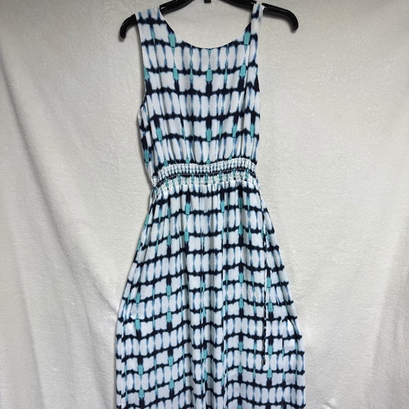 Joseph Ribkoff - Women's Dress Size 10 Vanilla & Blue Slit Maxi 202218 Canada - Picture 7 of 10
